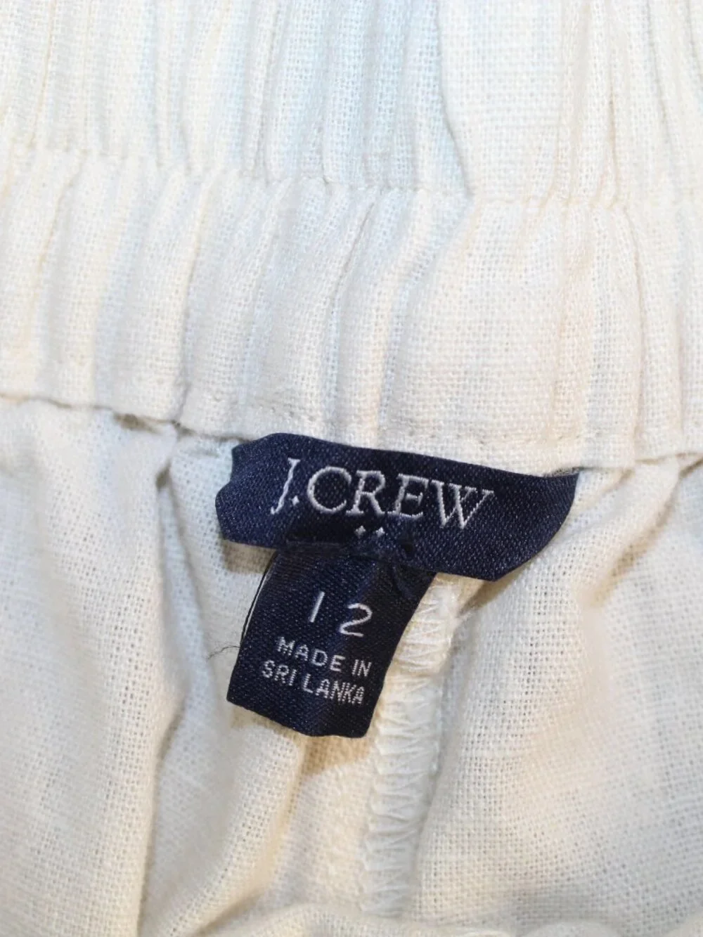 J Crew Pants Women’s 12 Off White Linen Cotton Wide Leg Career